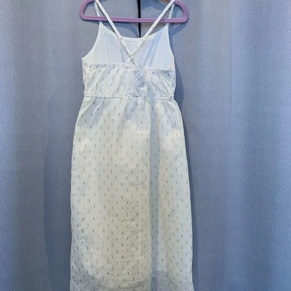 Old Navy Girls Cream Dress Gold Accent NWOT Size 8